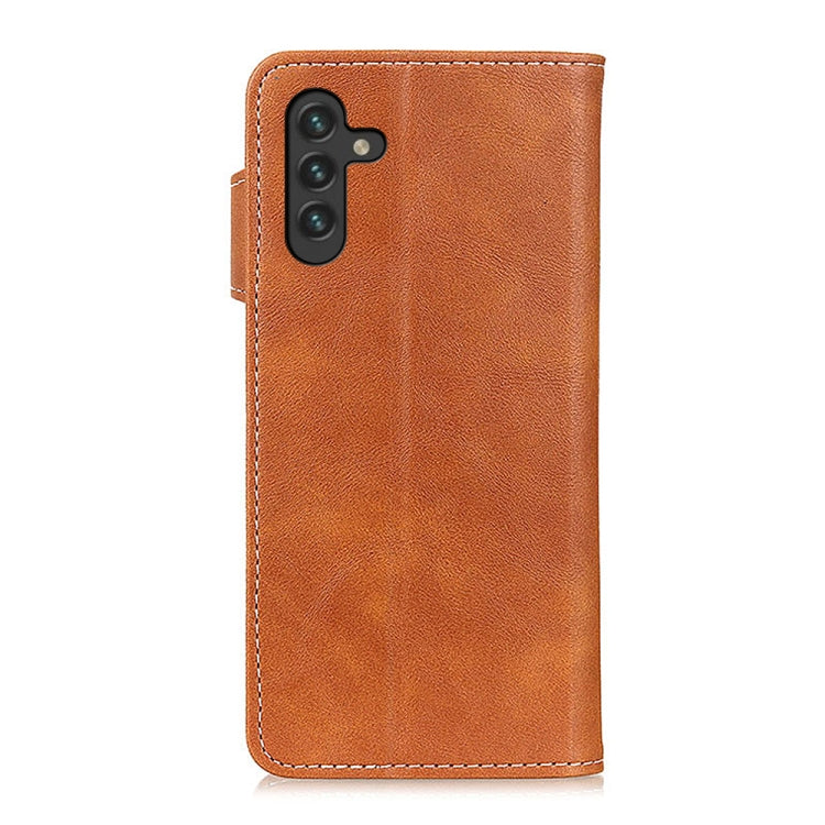 For Samsung Galaxy A13 5G S-Type Stitching Calf Texture Leather Phone Case