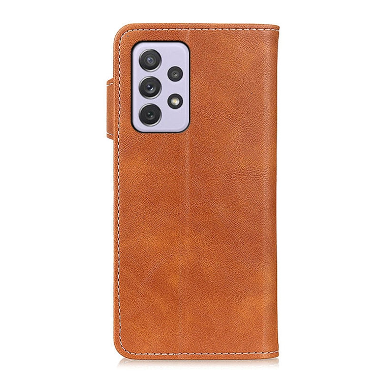 For Samsung Galaxy A73 5G S-Type Stitching Calf Texture Leather Phone Case