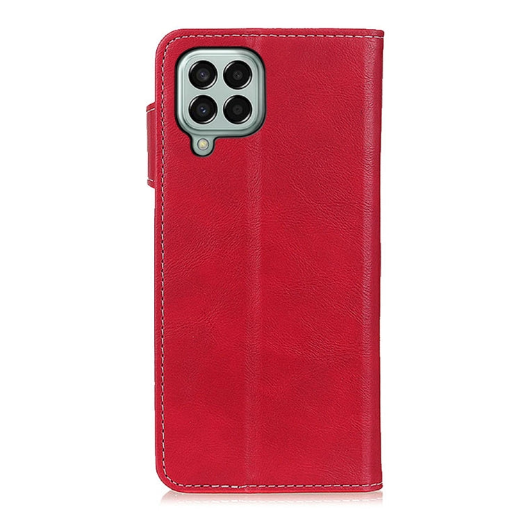 For Samsung Galaxy M33 5G S-Type Stitching Calf Texture Leather Phone Case