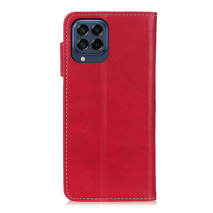For Samsung Galaxy M53 5G S-Type Stitching Calf Texture Leather Phone Case