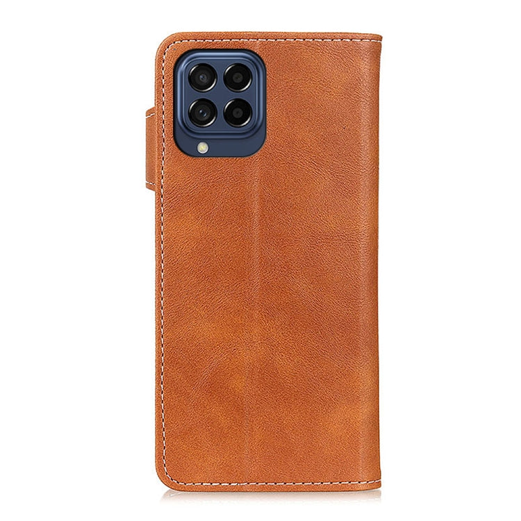 For Samsung Galaxy M53 5G S-Type Stitching Calf Texture Leather Phone Case