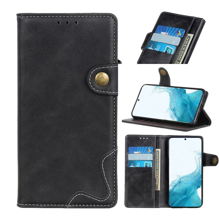 For Samsung Galaxy S22 5G S-Type Stitching Calf Texture Leather Phone Case