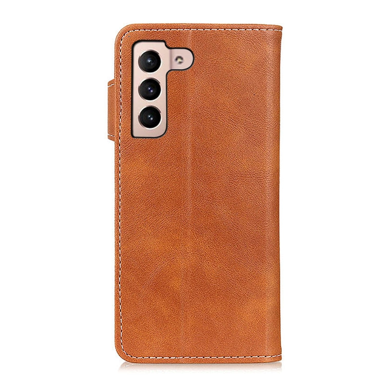 For Samsung Galaxy S22 5G S-Type Stitching Calf Texture Leather Phone Case