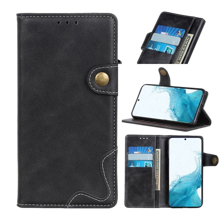 For Samsung Galaxy S22+ 5G S-Type Stitching Calf Texture Leather Phone Case