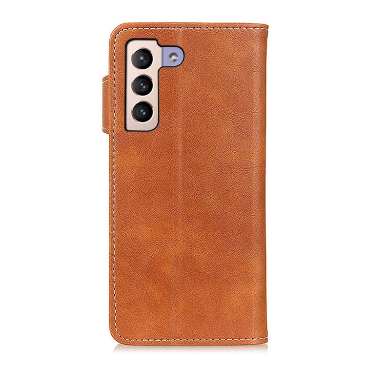 For Samsung Galaxy S22+ 5G S-Type Stitching Calf Texture Leather Phone Case