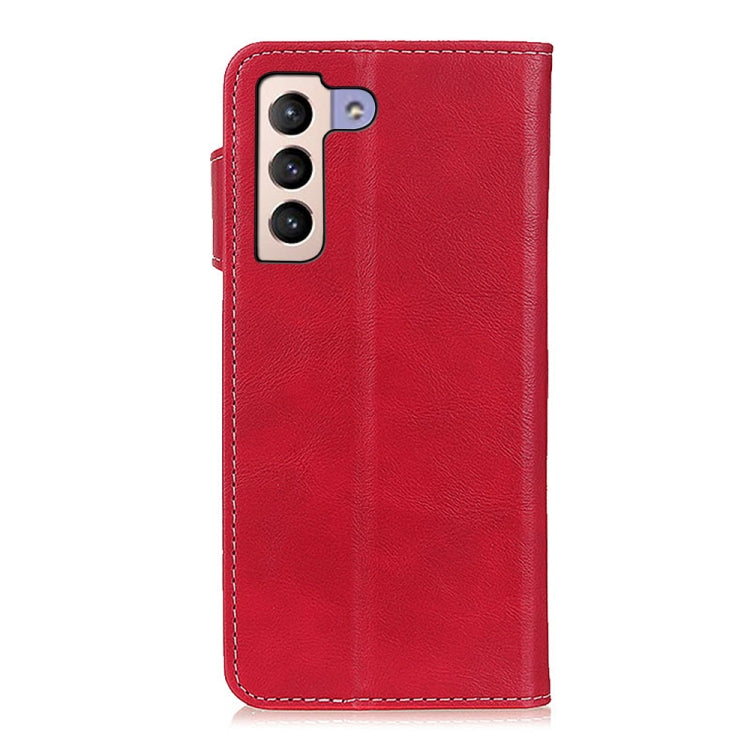 For Samsung Galaxy S22 Ultra 5G S-Type Stitching Calf Texture Leather Phone Case
