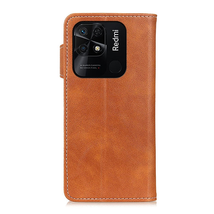 For Xiaomi Redmi 10C S-Type Stitching Calf Texture Leather Phone Case