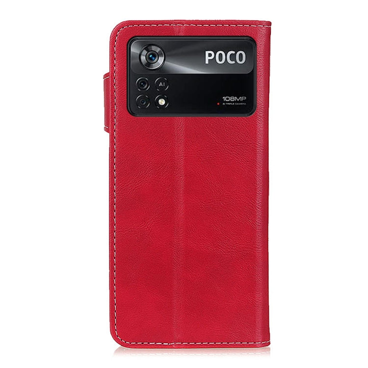 For Xiaomi Poco X4 Pro 5G S-Type Stitching Calf Texture Leather Phone Case