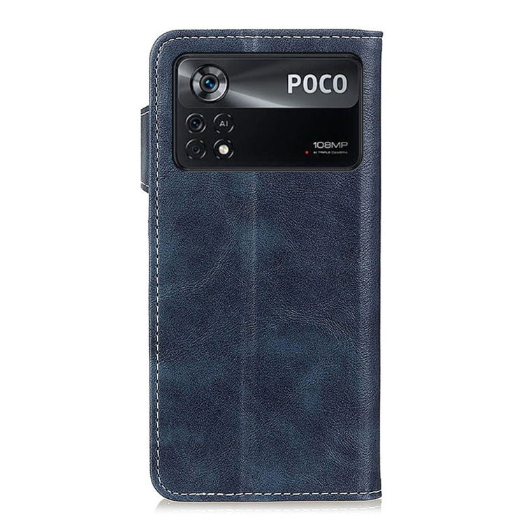 For Xiaomi Poco X4 Pro 5G S-Type Stitching Calf Texture Leather Phone Case