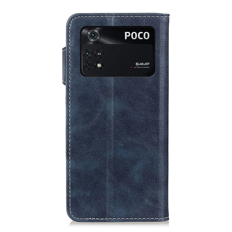 For Xiaomi Poco M4 Pro 4G S-Type Stitching Calf Texture Leather Phone Case
