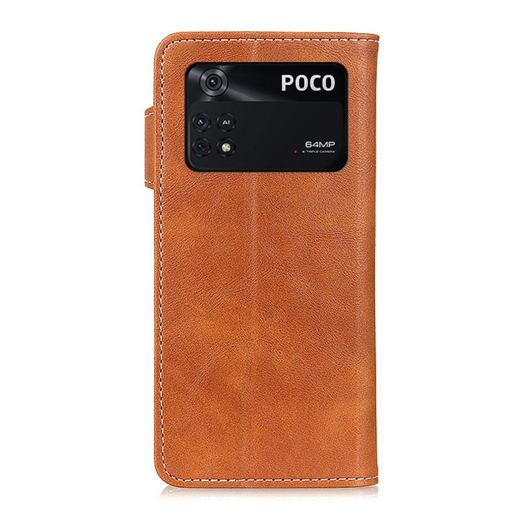 For Xiaomi Poco M4 Pro 4G S-Type Stitching Calf Texture Leather Phone Case