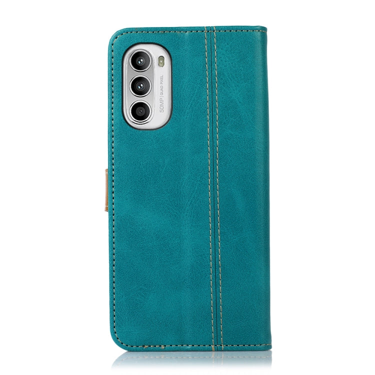 For Motorola Moto G52 4G Stitching Thread Calf Texture Leather Phone Case