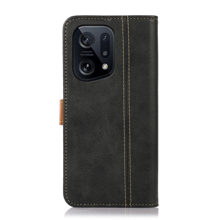 For OPPO Find X5 Stitching Thread Calf Texture Leather Phone Case