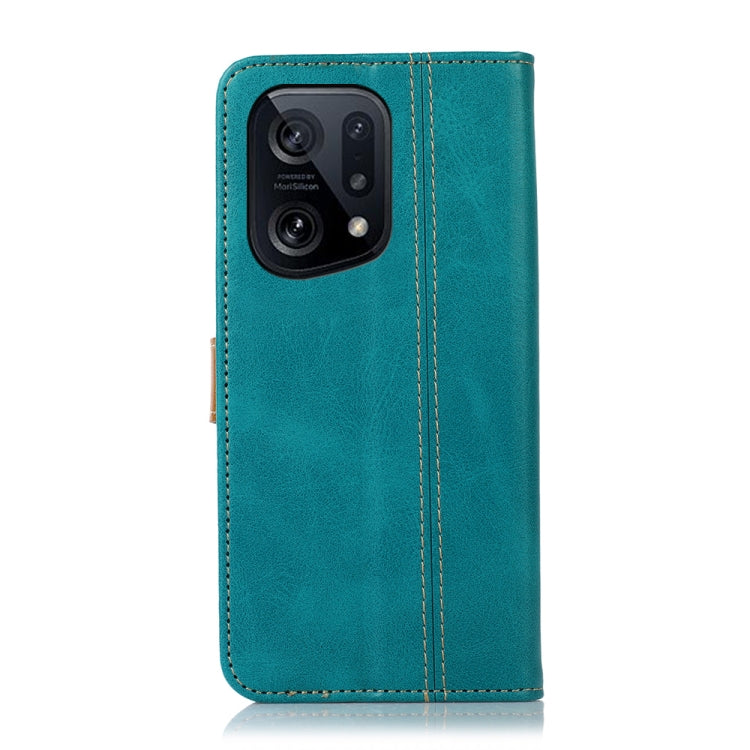 For OPPO Find X5 Stitching Thread Calf Texture Leather Phone Case
