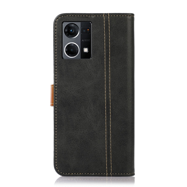 For OPPO Reno7 4G Global / F21 Pro Stitching Thread Calf Texture Leather Phone Case