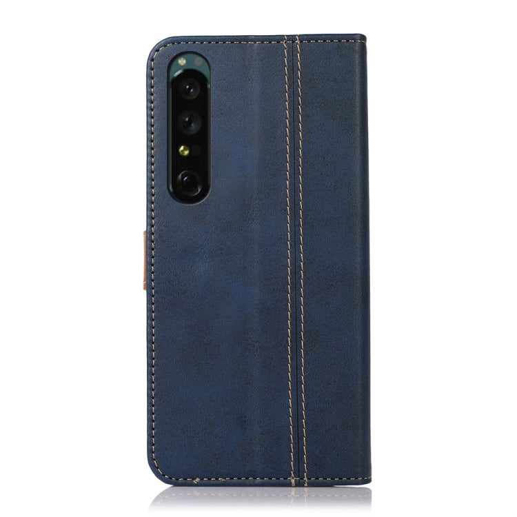 For Sony Xperia 1 IV Stitching Thread Calf Texture Leather Phone Case