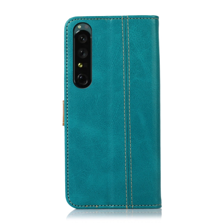 For Sony Xperia 1 IV Stitching Thread Calf Texture Leather Phone Case