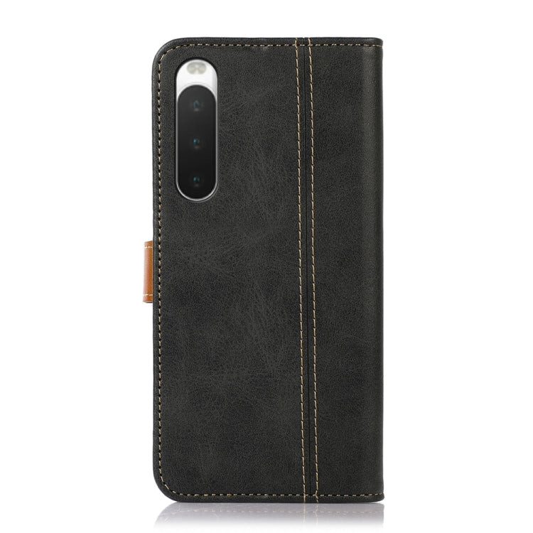 For Sony Xperia 10 IV Stitching Thread Calf Texture Leather Phone Case