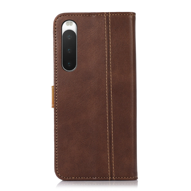 For Sony Xperia 10 IV Stitching Thread Calf Texture Leather Phone Case