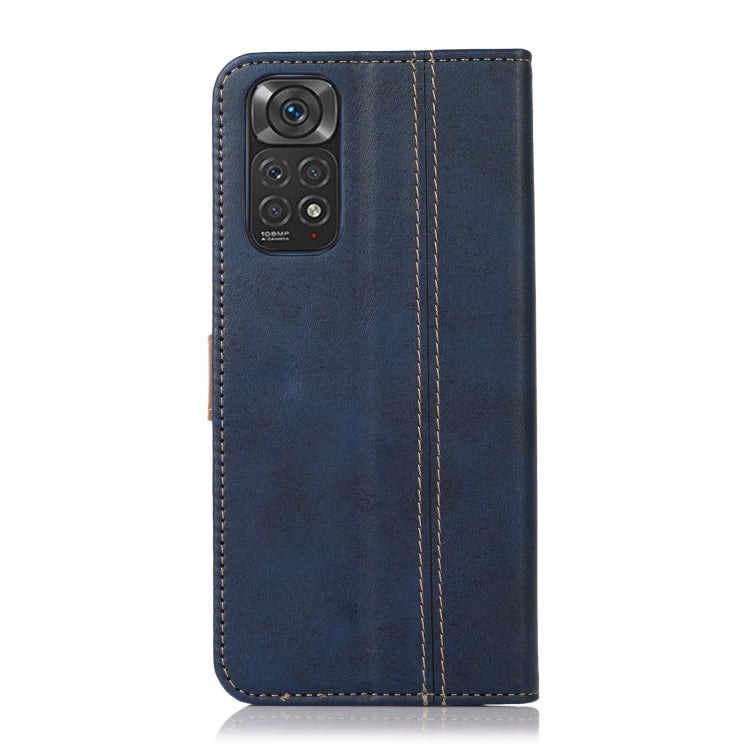 For Xiaomi Redmi Note 11S / 11 4G Stitching Thread Calf Texture Leather Phone Case