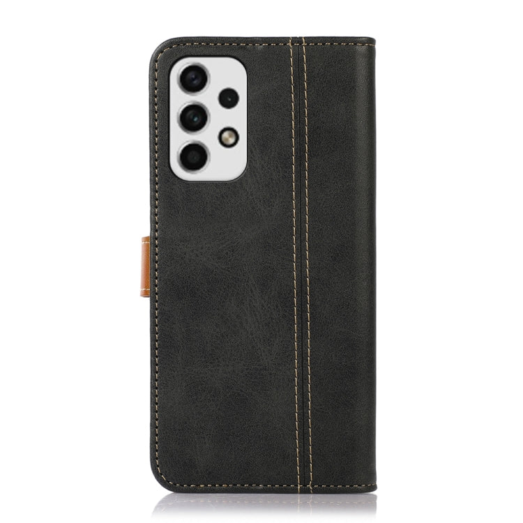 For Samsung Galaxy A23 5G Stitching Thread Calf Texture Leather Phone Case