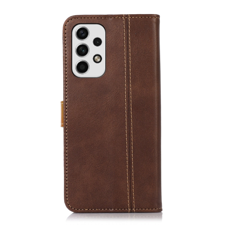For Samsung Galaxy A23 5G Stitching Thread Calf Texture Leather Phone Case