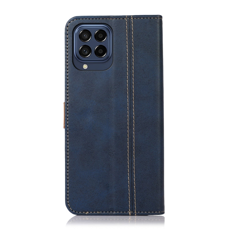 For Samsung Galaxy M53 5G Stitching Thread Calf Texture Leather Phone Case