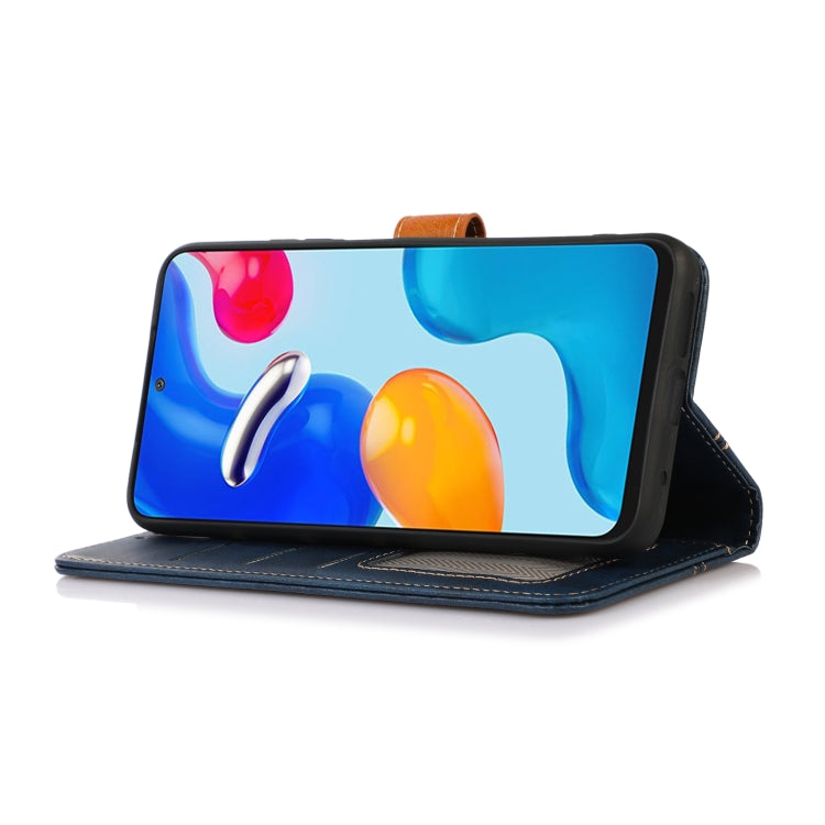 For Samsung Galaxy M53 5G Stitching Thread Calf Texture Leather Phone Case
