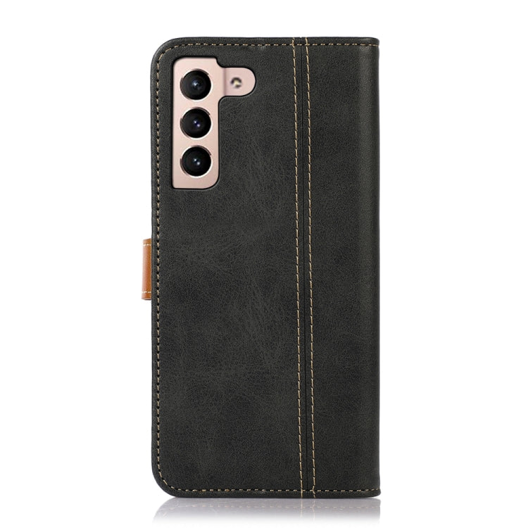For Samsung Galaxy S22 5G Stitching Thread Calf Texture Leather Phone Case