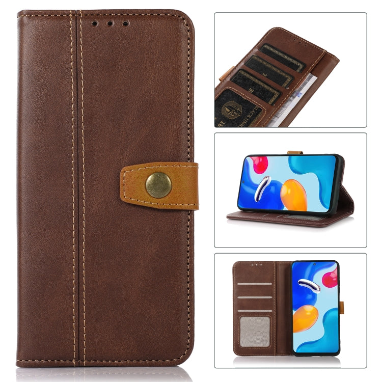For Samsung Galaxy S22 Ultra 5G Stitching Thread Calf Texture Leather Phone Case
