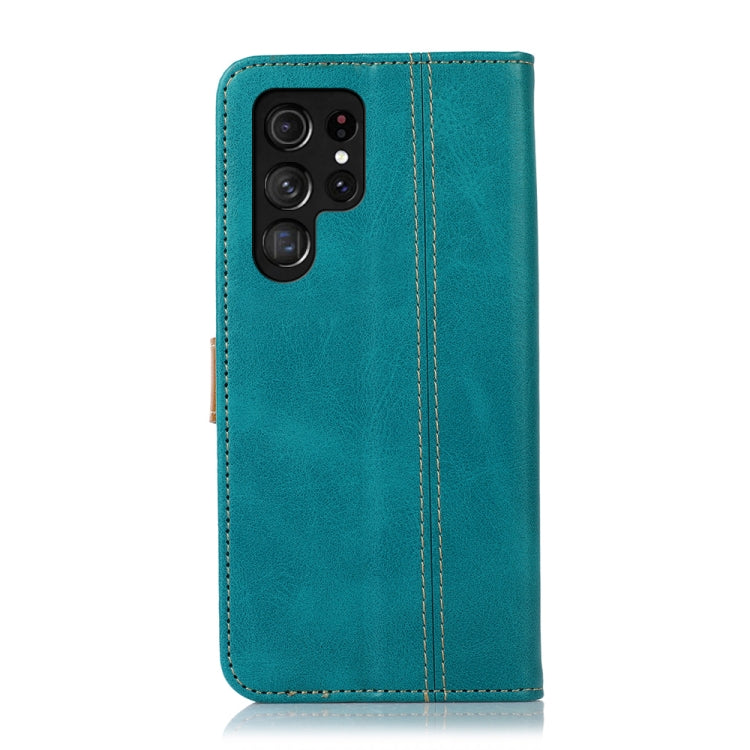 For Samsung Galaxy S22 Ultra 5G Stitching Thread Calf Texture Leather Phone Case