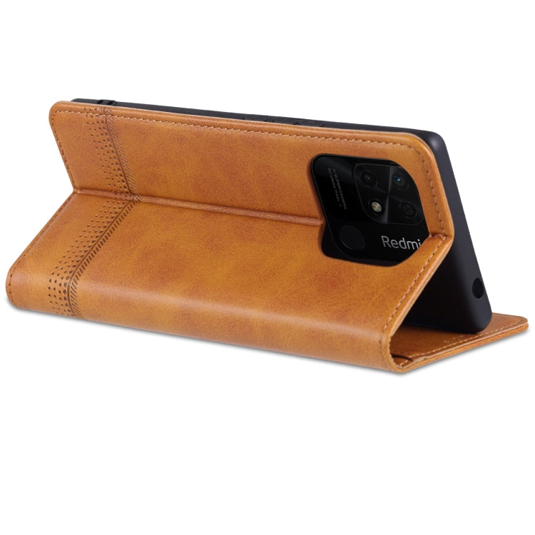 For Xiaomi Redmi 10C / 10 India AZNS Magnetic Calf Texture Flip Leather Phone Case