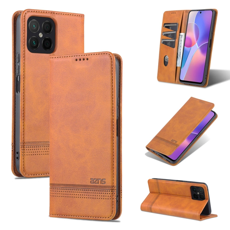 For Honor X8 / X30i AZNS Magnetic Calf Texture Flip Leather Phone Case