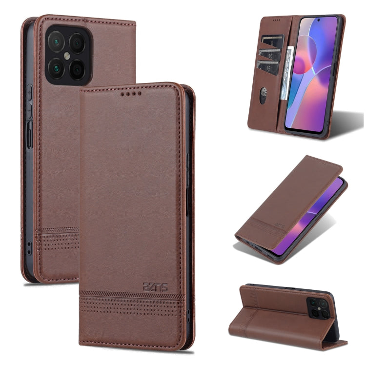 For Honor X8 / X30i AZNS Magnetic Calf Texture Flip Leather Phone Case