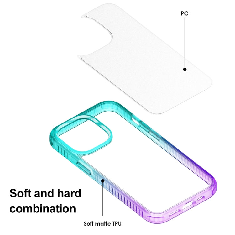 For iPhone 13 Pro Colorful Gradient TPU + PC Phone Case