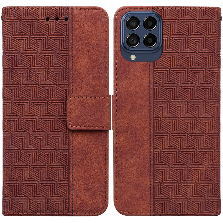 For Samsung Galaxy M33 5G 165.4mm Geometric Embossed Leather Phone Case