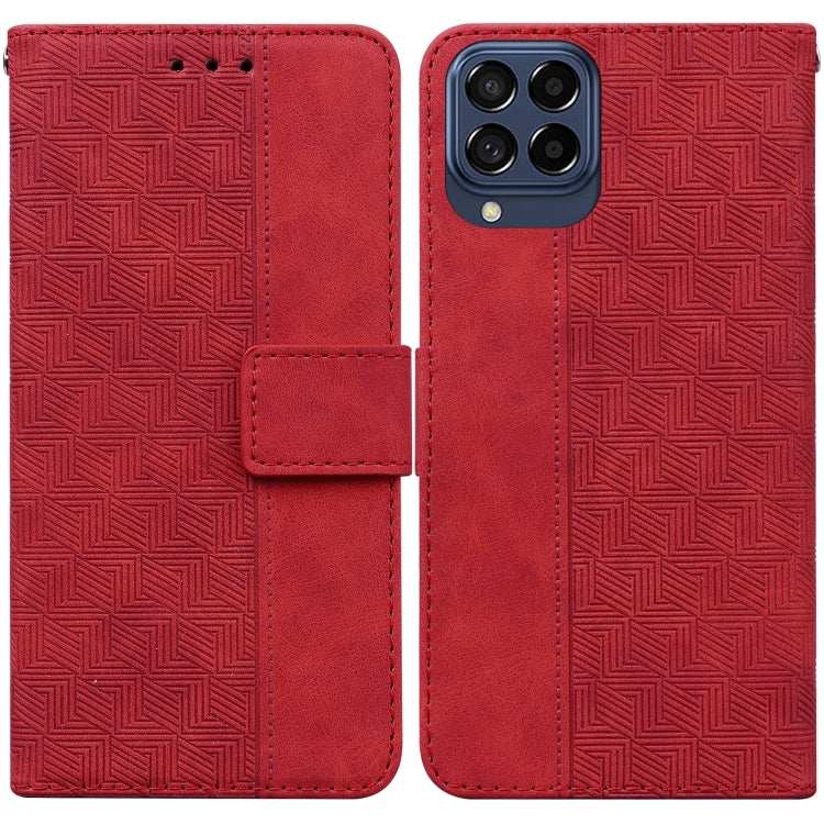 For Samsung Galaxy M33 5G 165.4mm Geometric Embossed Leather Phone Case