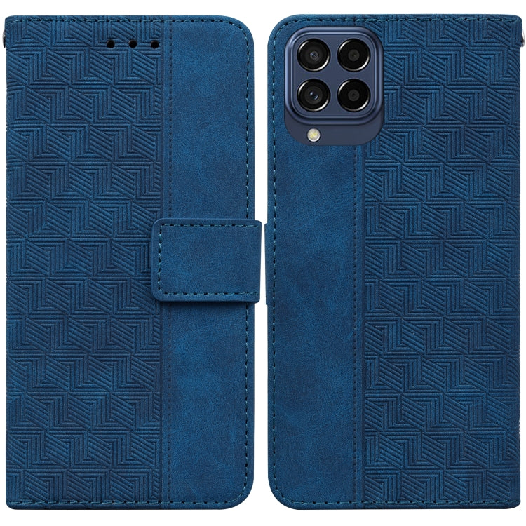 For Samsung Galaxy M53 5G Geometric Embossed Leather Phone Case