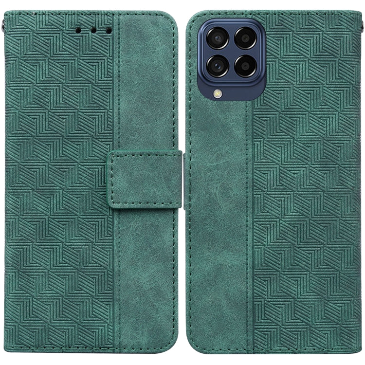 For Samsung Galaxy M53 5G Geometric Embossed Leather Phone Case