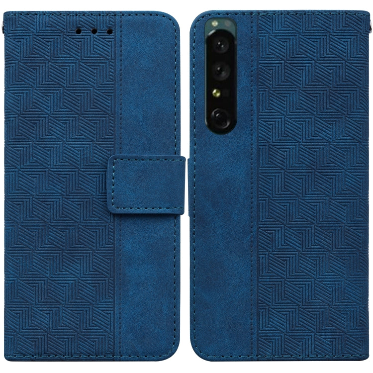 For Sony Xperia 1 IV Geometric Embossed Leather Phone Case