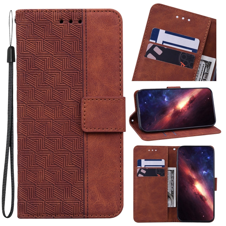 For Sony Xperia Ace III Geometric Embossed Leather Phone Case