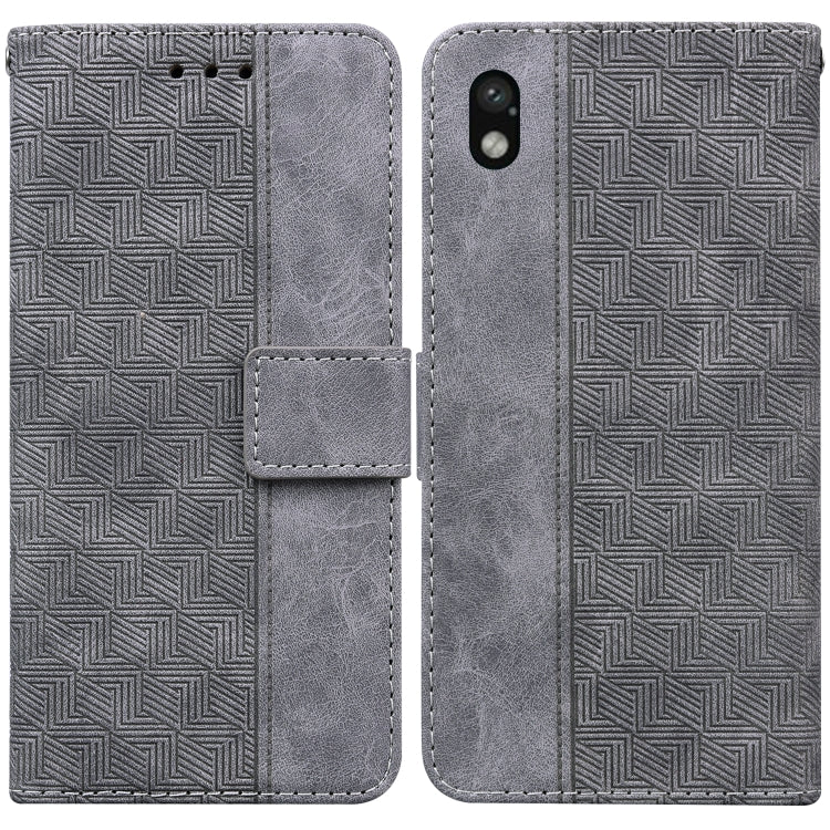 For Sony Xperia Ace III Geometric Embossed Leather Phone Case