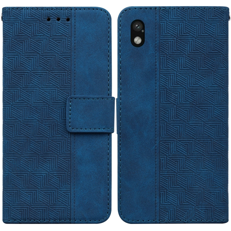 For Sony Xperia Ace III Geometric Embossed Leather Phone Case