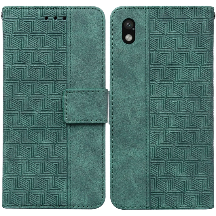 For Sony Xperia Ace III Geometric Embossed Leather Phone Case
