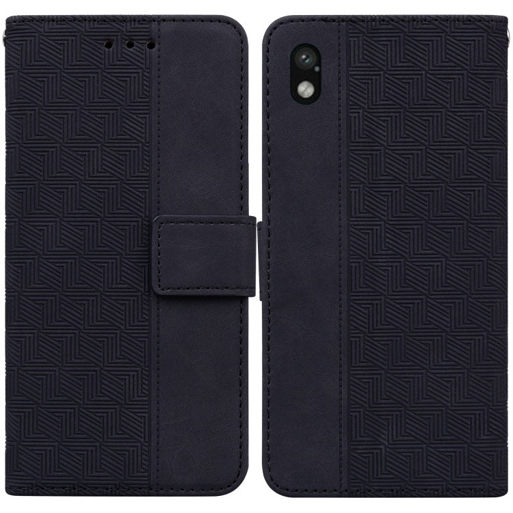 For Sony Xperia Ace III Geometric Embossed Leather Phone Case