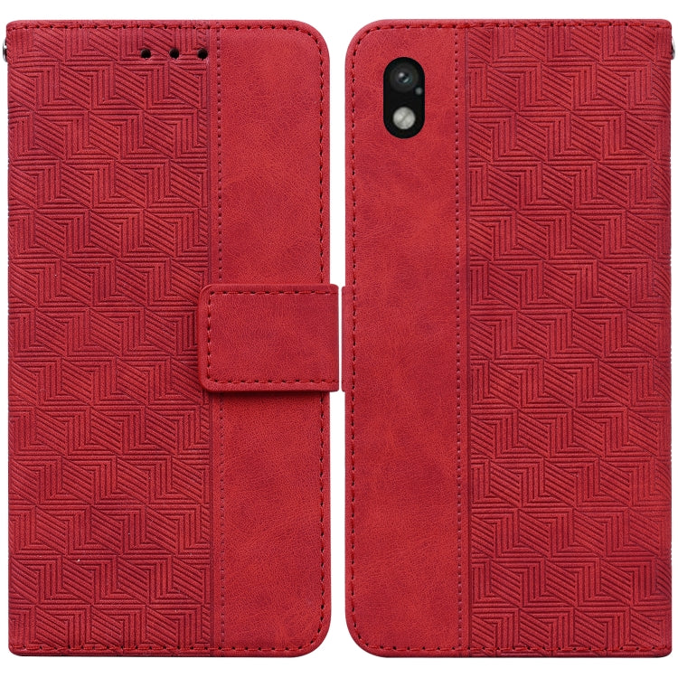 For Sony Xperia Ace III Geometric Embossed Leather Phone Case