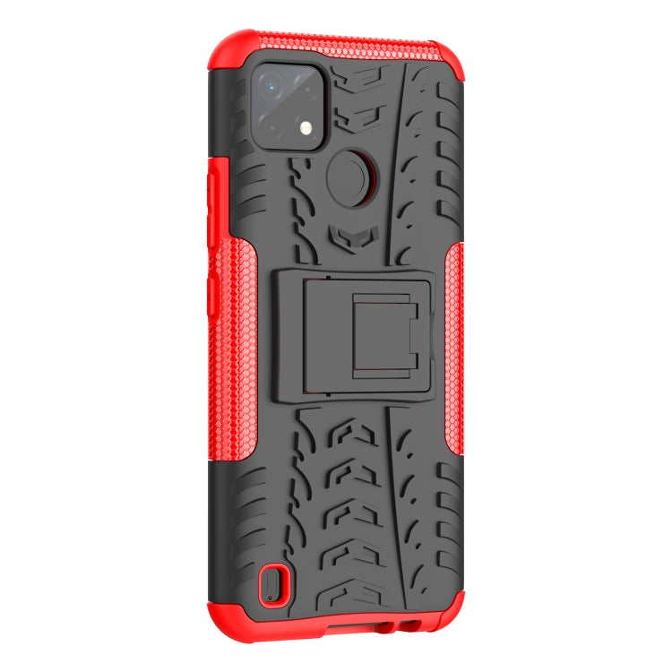 For OPPO Realme C21Y Tire Texture TPU + PC Phone Case with Holder