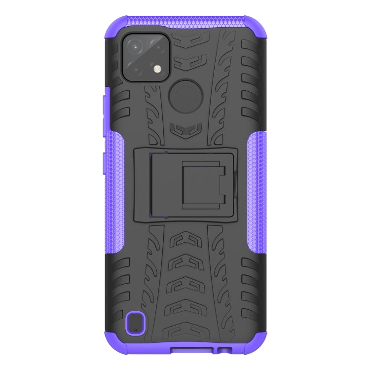 For OPPO Realme C21Y Tire Texture TPU + PC Phone Case with Holder