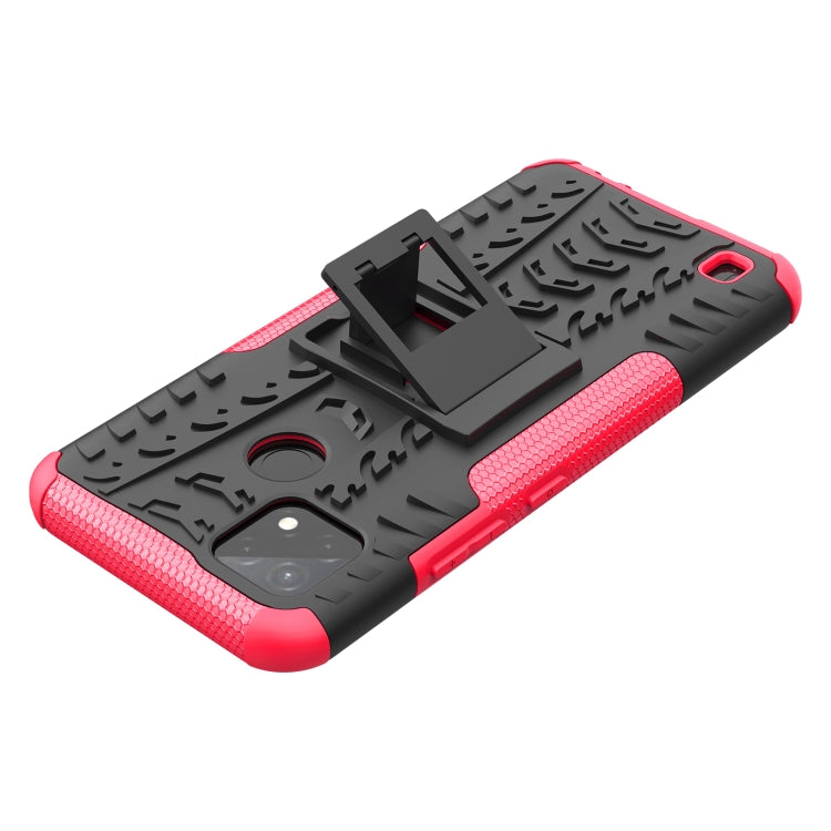For OPPO Realme C21Y Tire Texture TPU + PC Phone Case with Holder