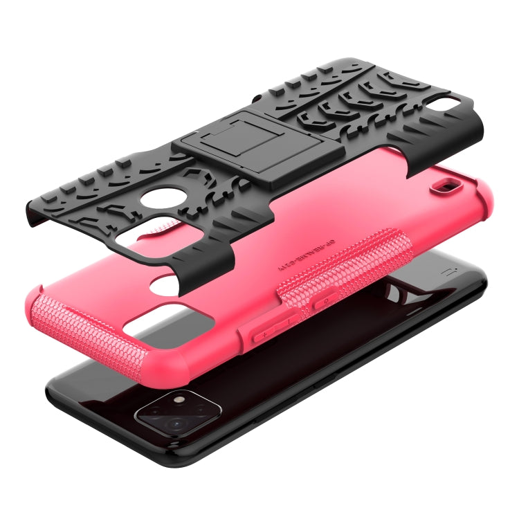 For OPPO Realme C21Y Tire Texture TPU + PC Phone Case with Holder